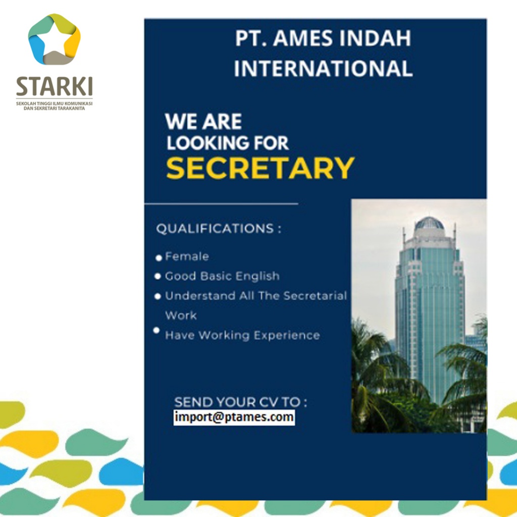 Lowongan Kerja – PT. Ames Indah International – STARKI – Sekolah Tinggi ...