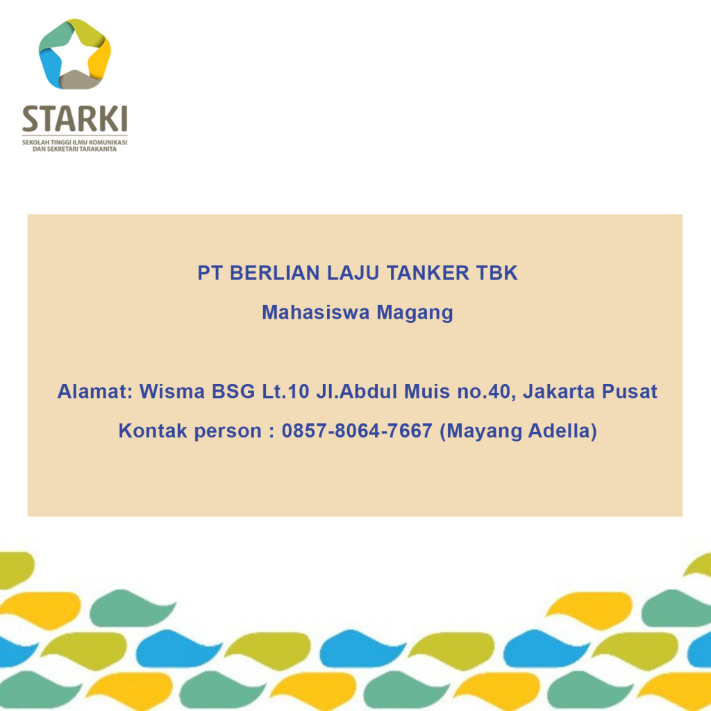 Lowongan Magang – PT. Berlian Laju Tanker Tbk. – STARKI – Sekolah ...