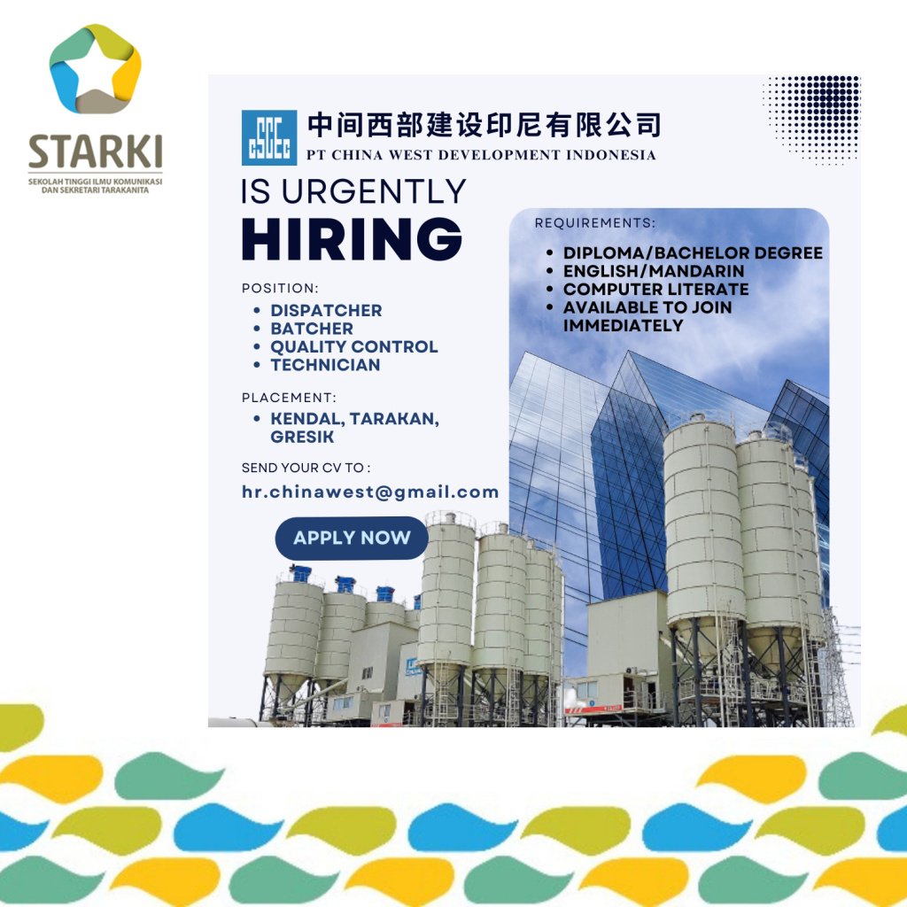 Lowongan Kerja – PT. China West Development Indonesia – STARKI ...