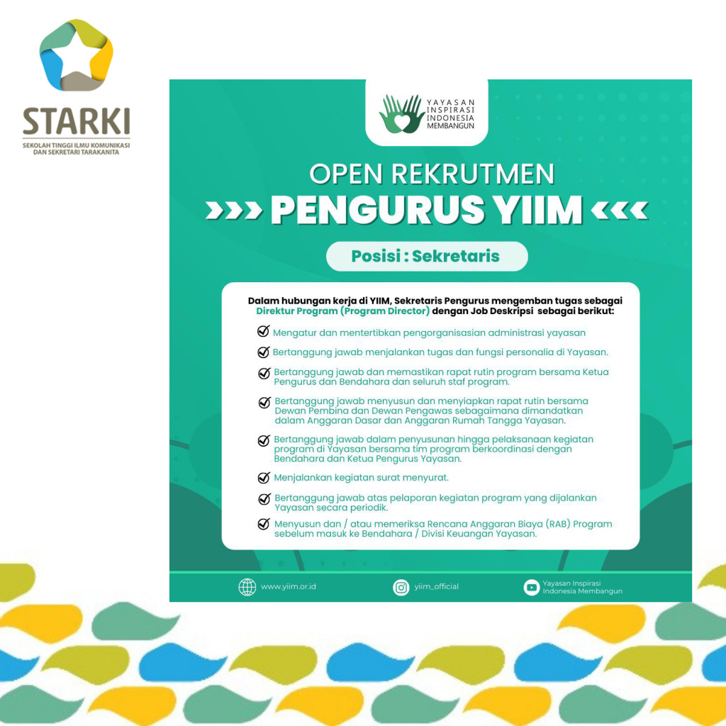 Lowongan Kerja – Yayasan Inspirasi Indonesia Membangun – STARKI ...